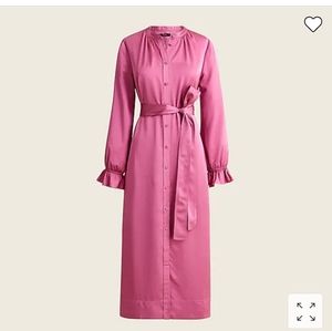 JCrew drapey shirt dress in satin back crepe